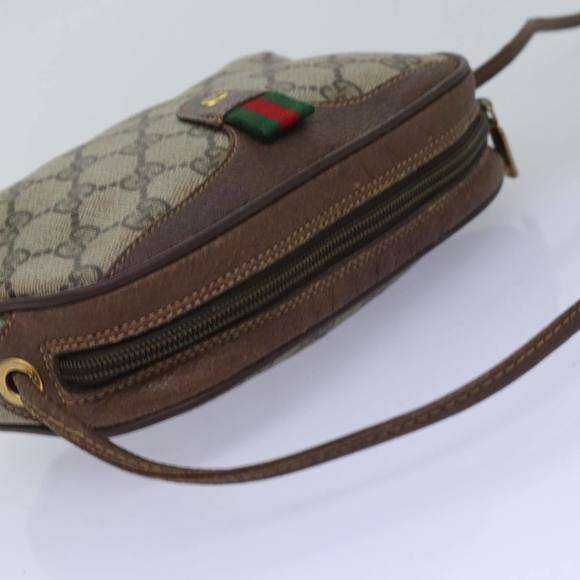 GUCCI GG Supreme Web Sherry Line Shoulder Bag PVC Beige 156 02 066 Auth 76829 - Picture 6 of 16